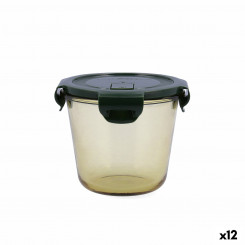 airtight lunch box Bidasoa Infinity Round 700 ml Yellow Glass (12 Units)