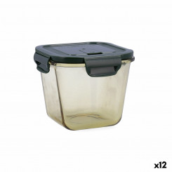 hermeetiline lõunasöögi karp Bidasoa Infinity Kandiline 900 ml Kollane Klaas (12 Ühikut)