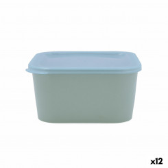 square lunch box with lid Quid Inspira 1.3 L Green Plastic (12 Units)