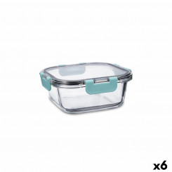 airtight lunch box Quid Purity Square 800 ml Transparent Glass (6 Units)