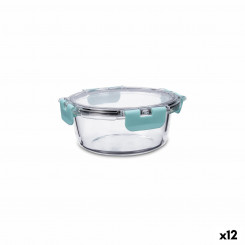 airtight lunch box Quid Purity Round 640 ml Transparent Glass (12 Units)