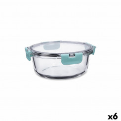 airtight lunch box Quid Purity Round 970 ml Transparent Glass (6 Units)