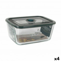 hermetic lunch box Santa Clara Gray 1.5 L Rectangular (4 Units)
