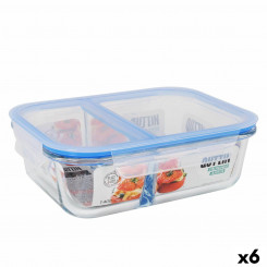 airtight lunch box Quttin 2 Compartments Rectangular 1.4 L (6 Units)