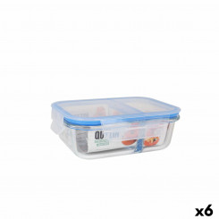 airtight lunch box Quttin 2 Compartments Rectangular 580 ml (6 Units)
