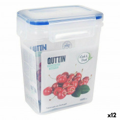 airtight lunch box Quttin 1.6 L Rectangular 15 x 10 x 18 cm (12 Units)