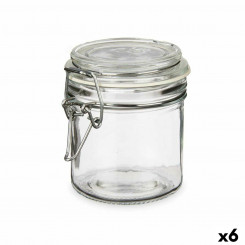 Jar Transparent Metal Glass Silicone 250 ml 11.5 x 10 x 8.5 cm (6 Units)