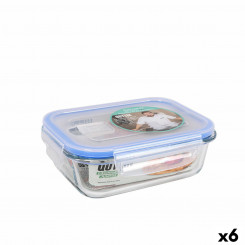 airtight lunch box Quttin Rectangular 600 ml 17.5 x 13 x 6 cm (6 Units)