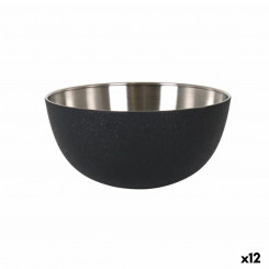 Salad bowl Quttin Crocodile Black Steel 19.2 x 9 cm (12 Units)