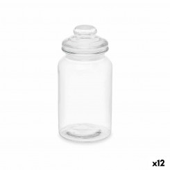 Jar Transparent Glass 1.2 L (12 Units) With Lid