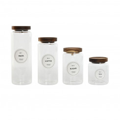 4 tubes Home ESPRIT Natural Acacia Borosilicate glass 1 L 1.3 L 1.7 L 10 x 10 x 29.5 cm