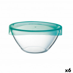 Salad Bowl Luminarc Keep'n Lagon Transparent Glass with Lid (23 cm) (6 Units)