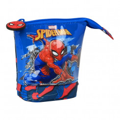 Pencil Holder Case Spiderman Great Power Red Blue (8 x 19 x 6 cm)
