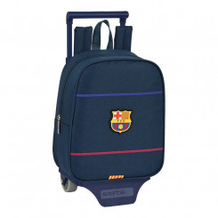 Школьный рюкзак на колесах FC Barcelona Blue (22 x 28 x 10 см)