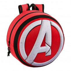 3D koolikott The Avengers punane must-valge (31 x 31 x 10 cm)