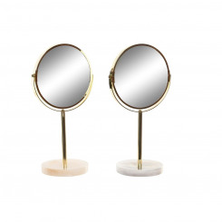 Mirror DKD Home Decor Grey Beige Golden Metal White Resin Light grey (18 x 13 x 35 cm) (2 Units)