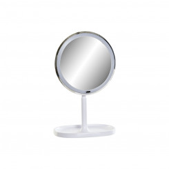 Magnifying Mirror with LED DKD Home Decor White Plastic (20 x 20 x 33 cm)