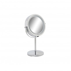 Magnifying Mirror with LED DKD Home Decor Silver (21,5 x 13,5 x 32,5 cm)