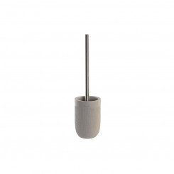 Toilet Brush DKD Home Decor 10 x 10 x 37 cm Grey Cement Stainless steel