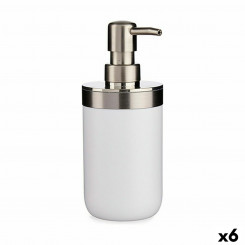 Дозатор для мыла серебристо-белый пластик 350 мл (6 шт.)