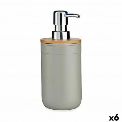 Soap Dispenser Grey Bamboo polypropylene 350 ml (6 Units)
