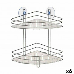 Corner Shelves For shower Transparent Chrome Plastic 26,9 x 26,5 x 19,8 cm (6 Units)