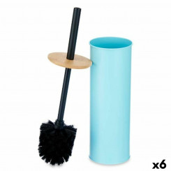 Toilet Brush Blue Metal Bamboo Plastic 9,5 X 27 X 9,5 cm (6 Units)