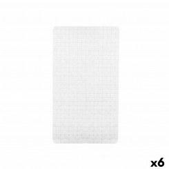 Нескользящие рамки для коврика для душа, белый ПВХ, 67,7 x 38,5 x 0,7 см (6 шт.)