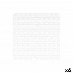 Нескользящие рамки для коврика для душа Прозрачный ПВХ 50,3 x 50,3 x 0,7 см (6 шт.)