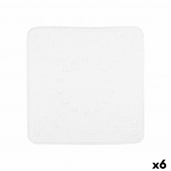 Нескользящий коврик для душа Белый ПВХ 53 x 52,5 x 1 см (6 шт.)