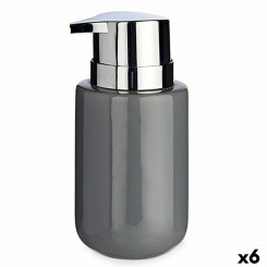 Soap Dispenser Grey Silver Metal Ceramic 350 ml (6 Units)