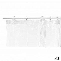 Shower Curtain Transparent Polyethylene EVA 180 x 180 cm (12 Units)