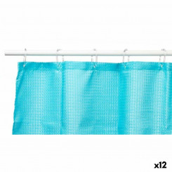 Shower Curtain Points Blue Polyester 180 x 180 cm (12 Units)