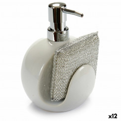 Дозатор для мыла 2-в-1 для кухонной мойки, белая керамика, 400 мл, 9,5 x 15,5 x 11,5 см (12 шт.)