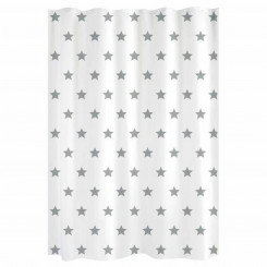 Shower Curtain Gelco Stars White Grey 180 x 200 cm