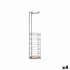 WC-potirulli hoidik, must metallist bambus 16,5 x 63,5 x 16,5 cm (4 ühikut)