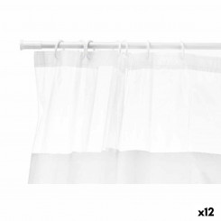 Занавеска для душа 180 x 180 см. Прозрачный белый пластик PEVA (12 шт.)