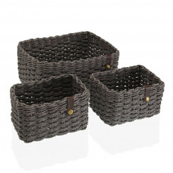 Basket set Versa Grey Paper 19 x 12 x 26 cm