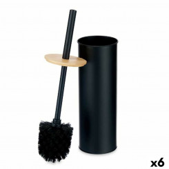 Toilet Brush Black Metal Bamboo Plastic 9,5 X 27 X 9,5 cm (6 Units)