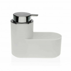 Two-in-one soap dispenser for kitchen sink Versa White ABS polystyrene (7.5 x 14.5 x 17 cm)