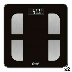 Digital Bathroom Scales LongFit Care Black Multifunctional 33 x 4 x 33 cm (2 Units)
