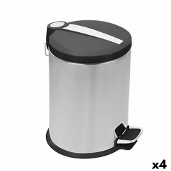 Trash can Confortime Silver Metal 4 Units 3 L 17 x 25 cm (17 x 17 x 25 cm)