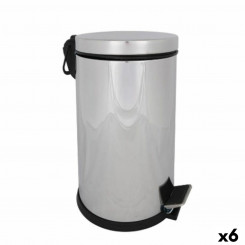 Trash can Confortime Silver 8 L (6 Units)