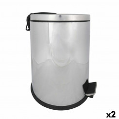 Trash can Confortime Silver 30 L (2 Units)