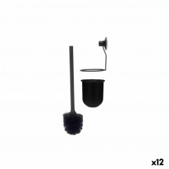 Toilet brush Black Steel ABS 10 x 36 x 10 cm (12 Units)