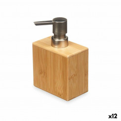 Soap dispenser Silver Bamboo Plastic 9.7 x 15 x 5.8 cm (12 Units)