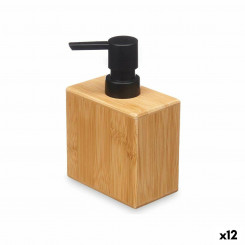Soap dispenser Black Bamboo Plastic 9.7 x 15 x 5.8 cm (12 Units)
