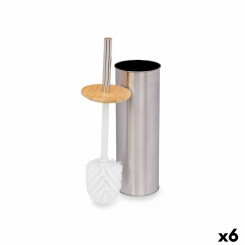 Toilet brush Silver Bamboo Stainless steel 9.5 x 27.5 x 9.5 cm (6 Units)