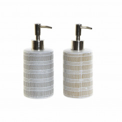 Soap dispenser DKD Home Decor 7.2 x 8 x 18 cm Gray ABS Ceramic Boho (2 Units)