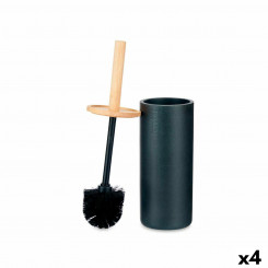 Toilet brush Black Wood Resin 10.2 x 38 x 10.2 cm (4 Units)